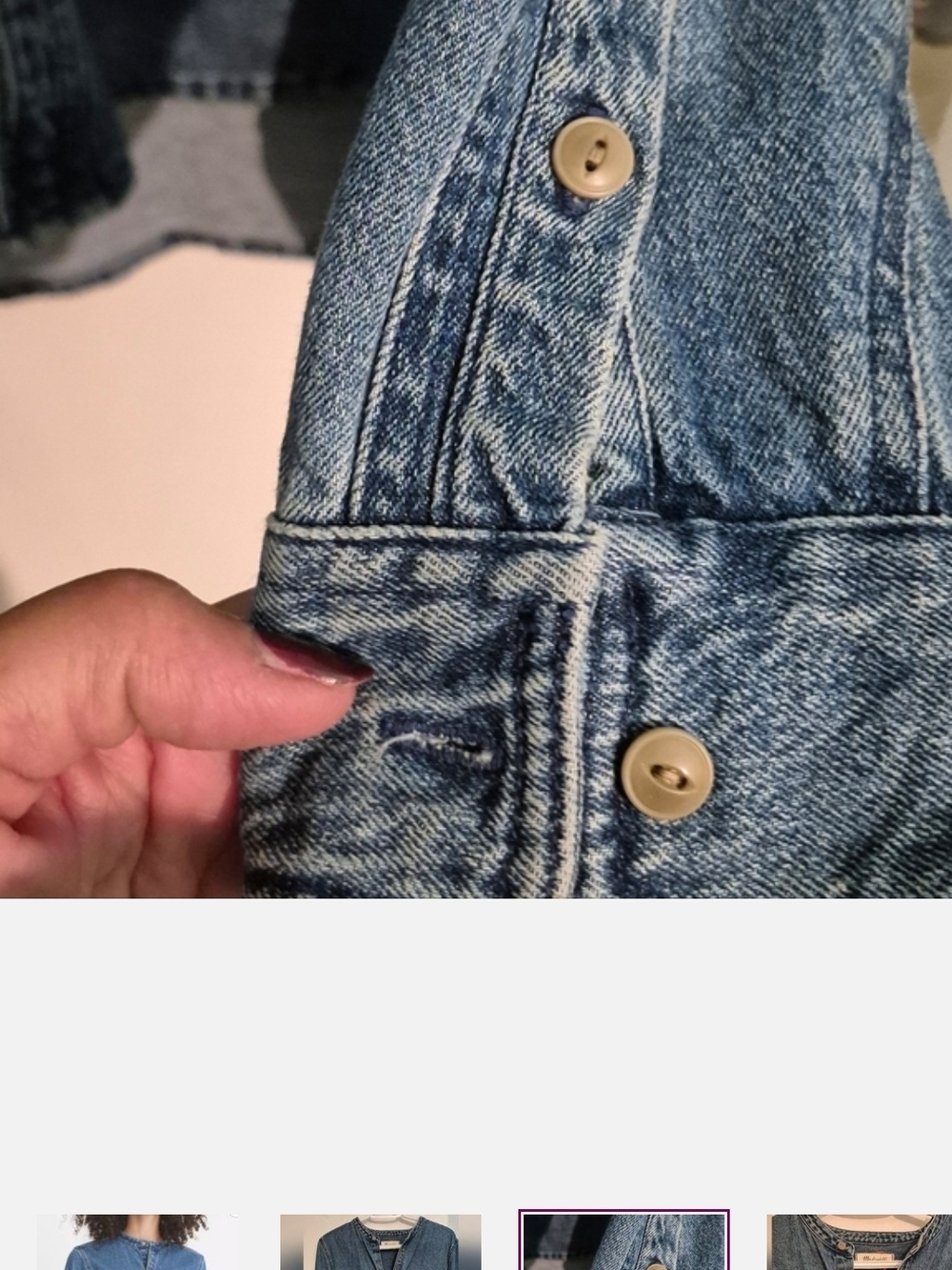 Madewell Mid-Blue Denim Button-Front Shirt - Picture 3 of 4